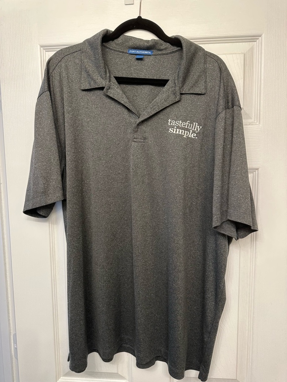 Port Authority Gray Polo with Tastefully Simple Logo
